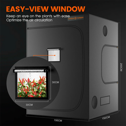 Spider Farmer SF150X150X200CM Grow Tent Reflective Mylar 1680D Oxford Cloth for Plants Indoor Home Box Hydroponics