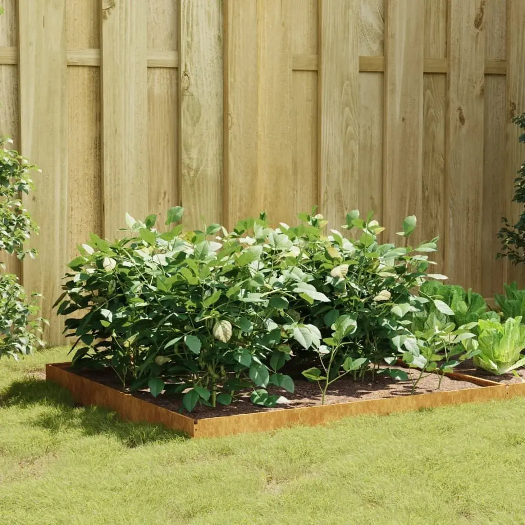 Corten Steel Garden Raised Bed 39.4"x39.4"x7.3" Outdoor Furniture