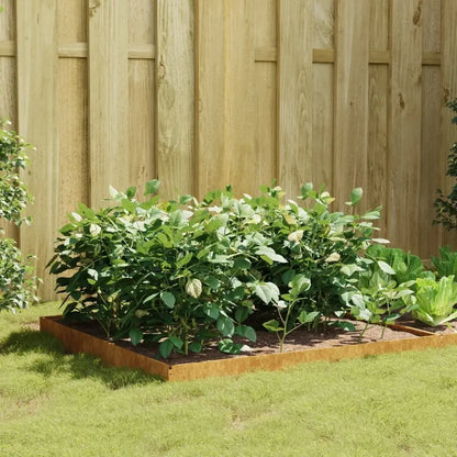 Corten Steel Garden Raised Bed 39.4"x39.4"x7.3" Outdoor Furniture