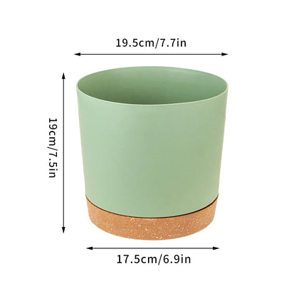 Plant Pot Large Plastic Flowerpot with Drainage Indoor Plants Bonsai Balcony Potted with Tray Garden Home Decoration