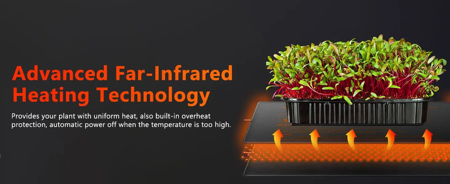 Spider Farmer 20Inch/48Inch Waterproof Seedling Heat Mat Kit Digital Thermostat Combo Set for Indoor Plants Hydroponics
