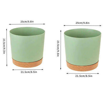 Plant Pot Large Plastic Flowerpot with Drainage Indoor Plants Bonsai Balcony Potted with Tray Garden Home Decoration