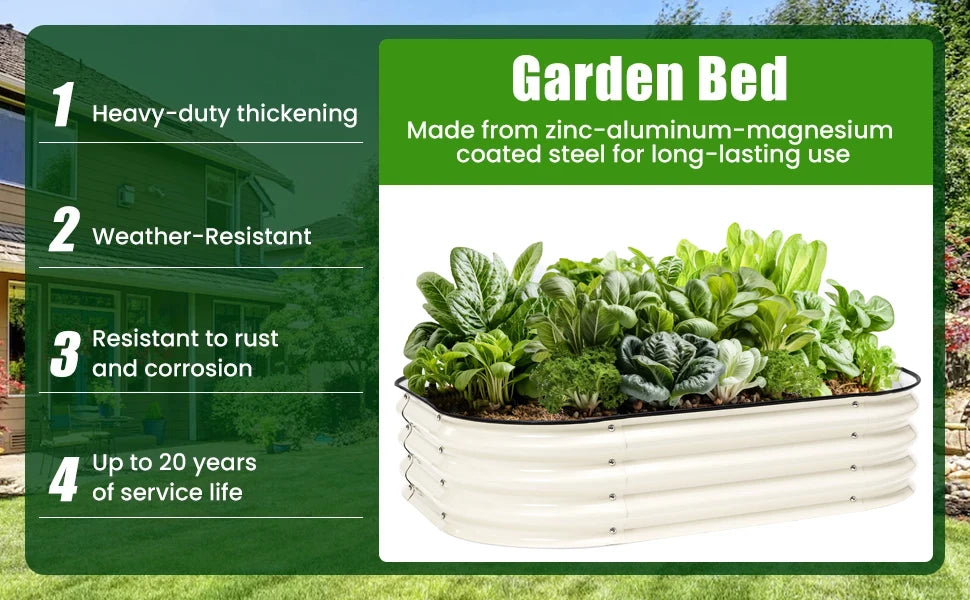 Metal Raised Garden Bed Durable Galvanized Cold Rolled Steel Planter Box  for Planting Outdoor Plants Vegetables