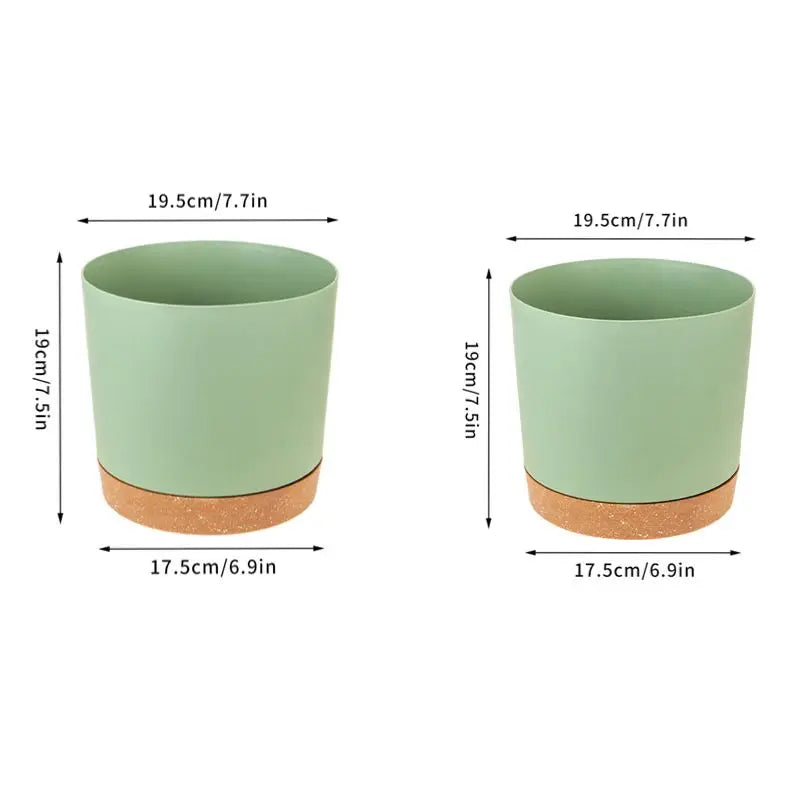 Plant Pot Large Plastic Flowerpot with Drainage Indoor Plants Bonsai Balcony Potted with Tray Garden Home Decoration