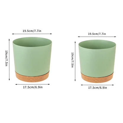 Plant Pot Large Plastic Flowerpot with Drainage Indoor Plants Bonsai Balcony Potted with Tray Garden Home Decoration