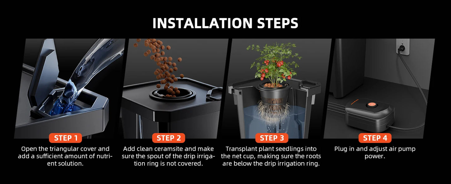 Spider Farmer 7-Gallon DWC Hydroponic System Grow Kits + Air Pump with 4 Buckets