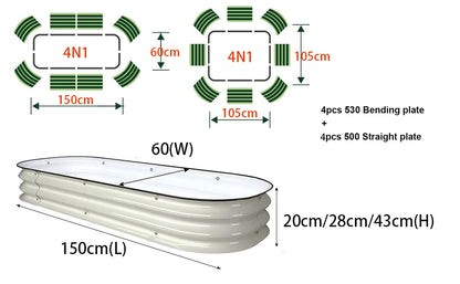 Metal Raised Garden Bed Durable Galvanized Cold Rolled Steel Planter Box  for Planting Outdoor Plants Vegetables