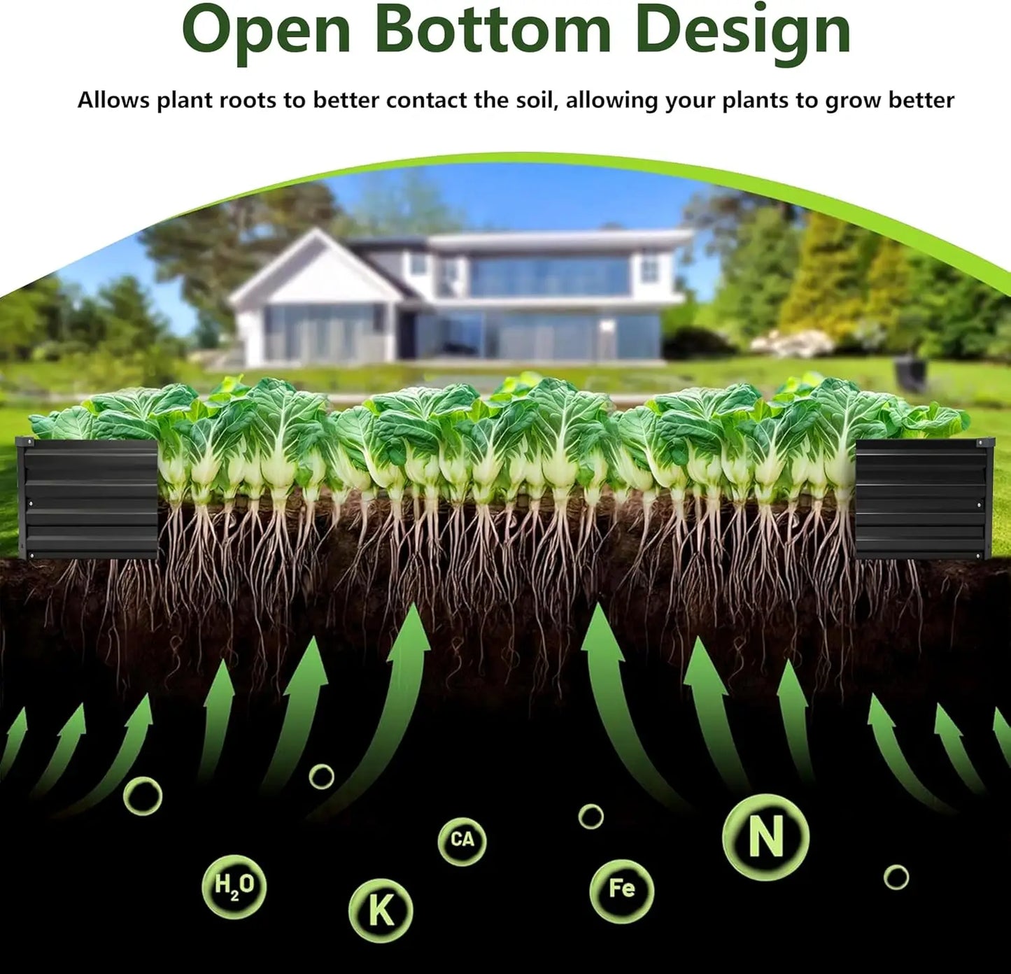 2-Pack Galvanized Steel Raised Garden Bed Kit, 10x3x1FT Large Outdoor Planter Box for Vegetables Flowers Herbs