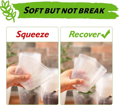 10/50pcs Transparent Nursery Pots with Drainage Hole Seed Starting Pot Flower Plant Container Gardening Planting Nutrition Cups