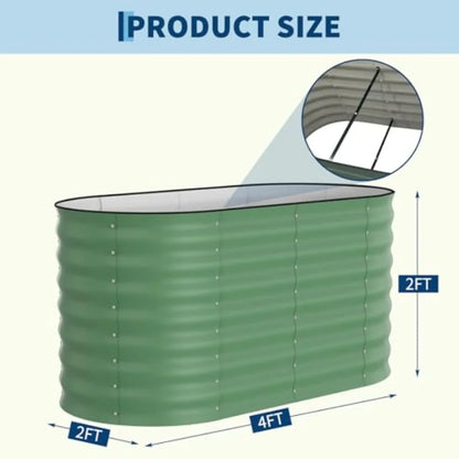 2 Pack Galvanized Raised Garden Beds - 4x2x2ft Planter Box for Vegetables Flowers Rust-Resistant Garden Box Easy Assembly Raise