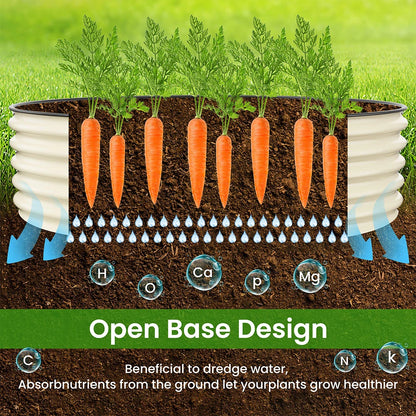 Outdoor garden 42 "(107cm) Round Raised Garden Bed Metal Raised Bed Planter Box for Vegetables Flowers Patio
