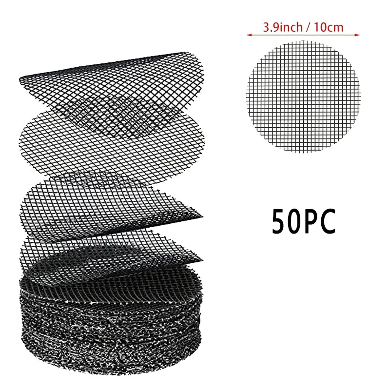 50 Piece Pot Hole Screen Mat, Round Drainage Hole Screen to prevent soil loss, Plant Drainage Screen Gasket, Gardening Supplies