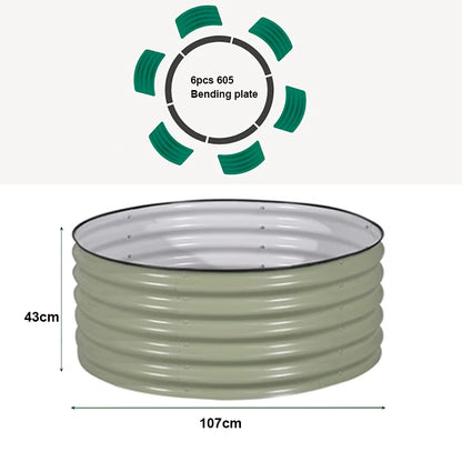 Outdoor garden 42 "(107cm) Round Raised Garden Bed Metal Raised Bed Planter Box for Vegetables Flowers Patio