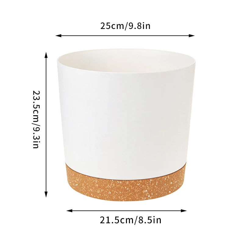 Plant Pot Large Plastic Flowerpot with Drainage Indoor Plants Bonsai Balcony Potted with Tray Garden Home Decoration