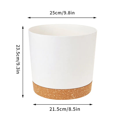 Plant Pot Large Plastic Flowerpot with Drainage Indoor Plants Bonsai Balcony Potted with Tray Garden Home Decoration
