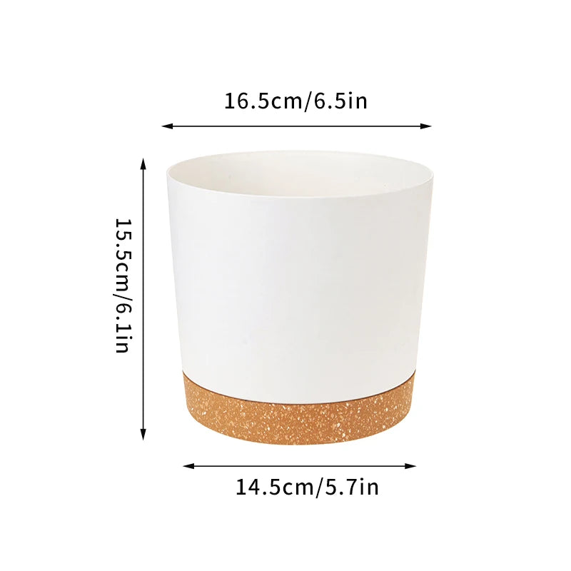 Plant Pot Large Plastic Flowerpot with Drainage Indoor Plants Bonsai Balcony Potted with Tray Garden Home Decoration