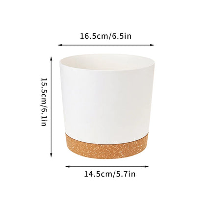 Plant Pot Large Plastic Flowerpot with Drainage Indoor Plants Bonsai Balcony Potted with Tray Garden Home Decoration