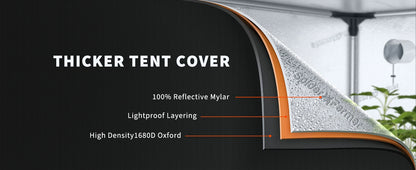 Spider Farmer SF150X150X200CM Grow Tent Reflective Mylar 1680D Oxford Cloth for Plants Indoor Home Box Hydroponics