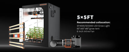 Spider Farmer SF150X150X200CM Grow Tent Reflective Mylar 1680D Oxford Cloth for Plants Indoor Home Box Hydroponics