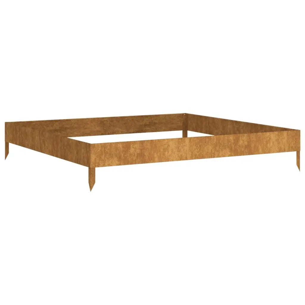 Corten Steel Garden Raised Bed 39.4"x39.4"x7.3" Outdoor Furniture