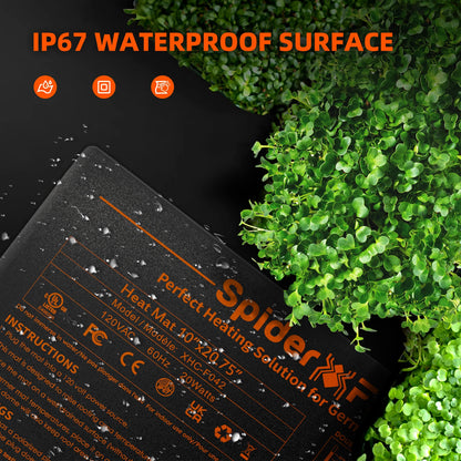 Spider Farmer 20Inch/48Inch Waterproof Seedling Heat Mat Kit Digital Thermostat Combo Set for Indoor Plants Hydroponics