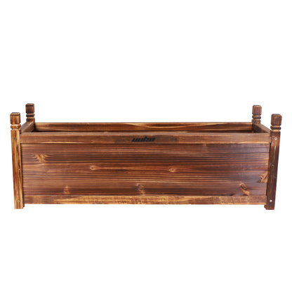 Raised Garden Bed Flower or Vegetable Planter Window Mounted Plant Box for Garden, Yard Wood Box for Planting