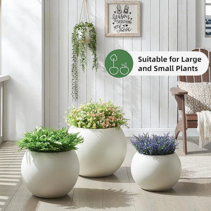 large plastic sphere planter Plastic Sphere Planter with Drainage Hole, Removable Plug, Lightweight – Personal Growth Supplies
