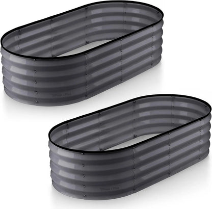 Galvanized Raised Garden Beds Outdoor // 4×2×1 ft (2-Pack) Planter Raised Beds for Gardening, Vegetables, Flowers // Large Metal