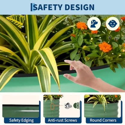 2 Pack Galvanized Raised Garden Beds - 4x2x2ft Planter Box for Vegetables Flowers Rust-Resistant Garden Box Easy Assembly Raise