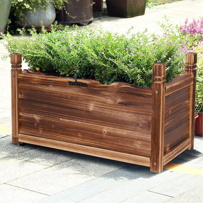 Raised Garden Bed Flower or Vegetable Planter Window Mounted Plant Box for Garden, Yard Wood Box for Planting
