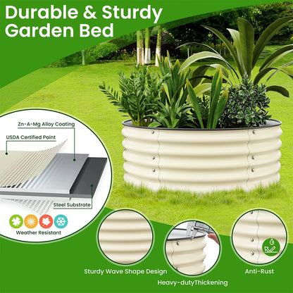 Outdoor garden 42 "(107cm) Round Raised Garden Bed Metal Raised Bed Planter Box for Vegetables Flowers Patio