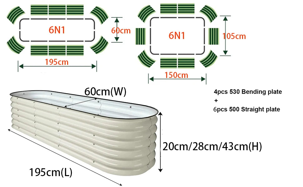 Metal Raised Garden Bed Durable Galvanized Cold Rolled Steel Planter Box  for Planting Outdoor Plants Vegetables
