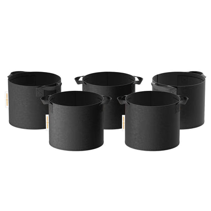 Spider Farmer 5 Gallon / 11 Gallon 5 Pack Grow Bags Garden Aeration Plant Fabric Handle Pots For Indoor Seedling Flower Home