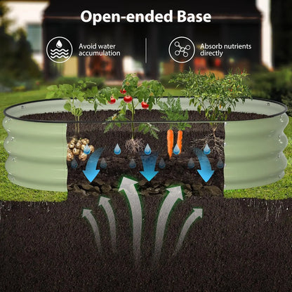 4x2x1 ft Galvanized Steel Raised Garden Bed Kit with Safety Edges for Outdoor Vegetables Flowers Herbs