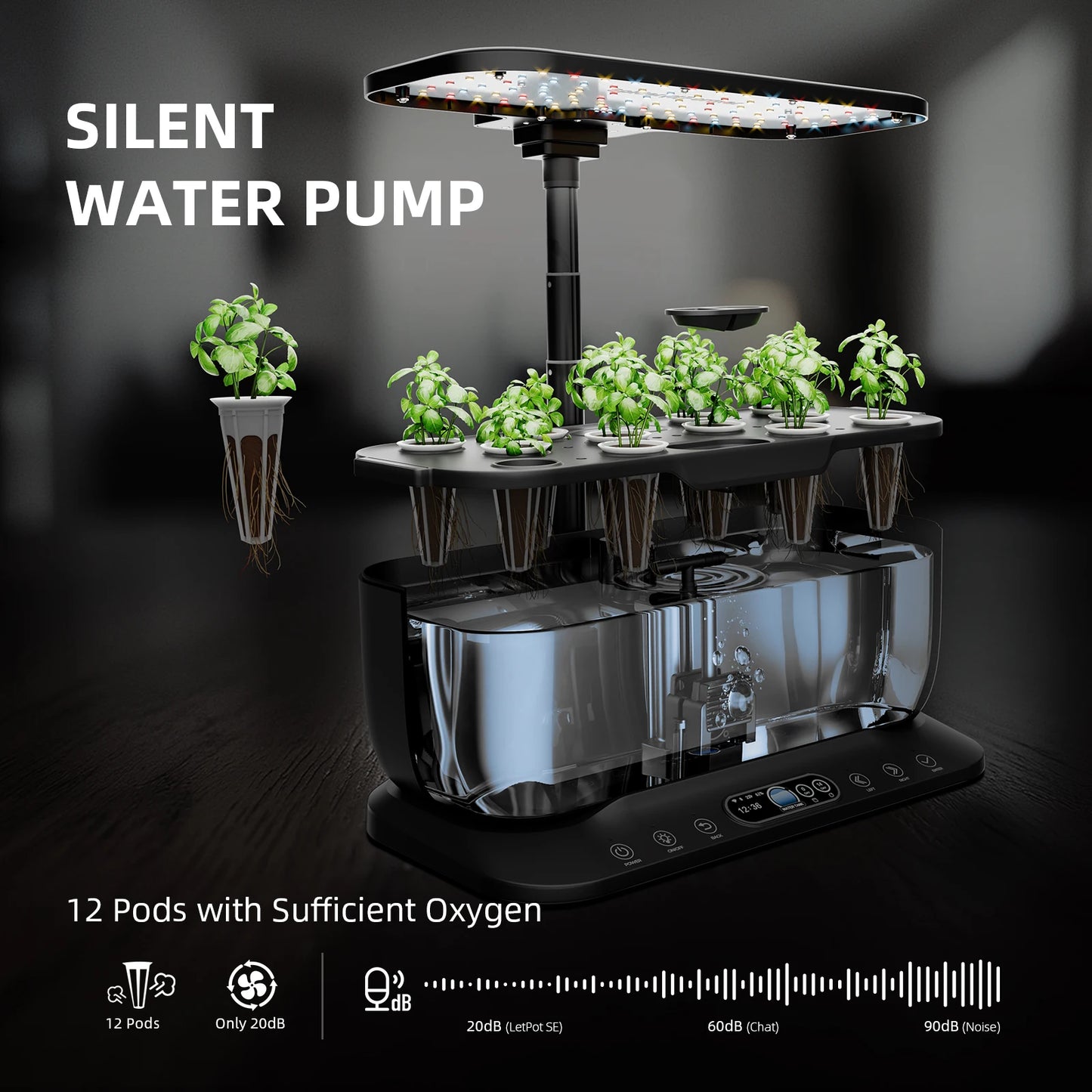 Spider Farmer 2025 New Smart G12 Hydroponics Growing System for Indoor Seedling Veg Bloom Flower Plants Hydroponics
