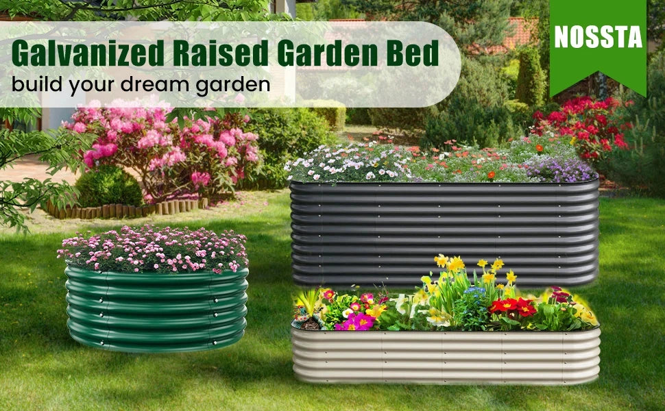 Metal Raised Garden Bed Durable Galvanized Cold Rolled Steel Planter Box  for Planting Outdoor Plants Vegetables