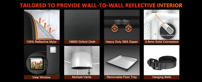 Spider Farmer G3000 LED Grow Light+90x90x180CM Grow Tent Kits with Carbon Filter For Indoor Plants Flowers Hydroponics